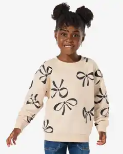 Oversized-Kinder-Sweater, Schleifen eierschalenfarben