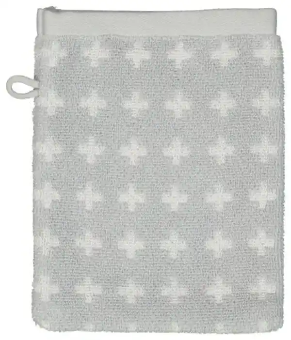 Bild 2 von Waschhandschuh – schwere Qualität – hellgrau mit weißen Kreuzen