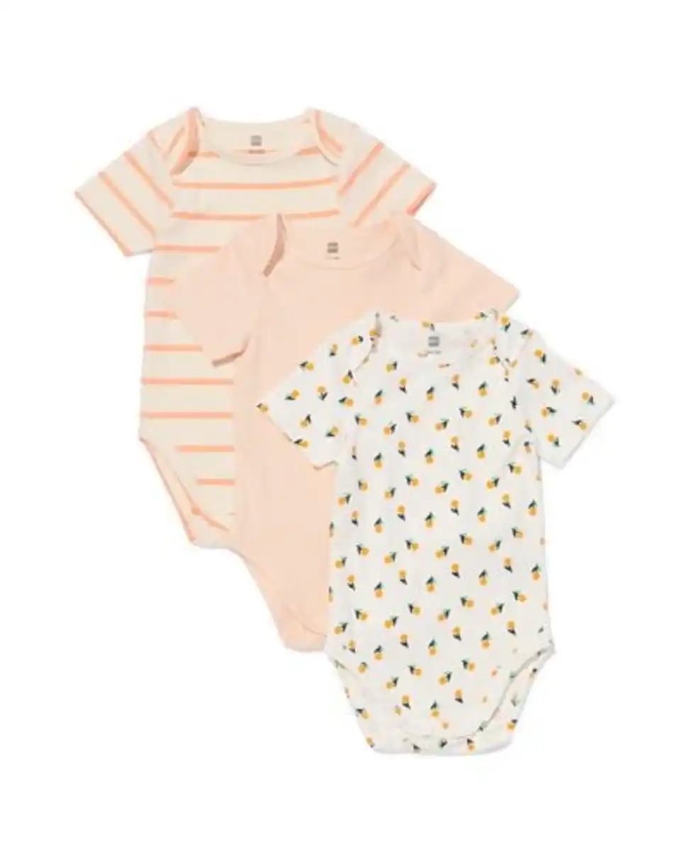 Bild 1 von Strampler Baumwolle mit Stretchanteil – 3 Stück eierschalenfarben