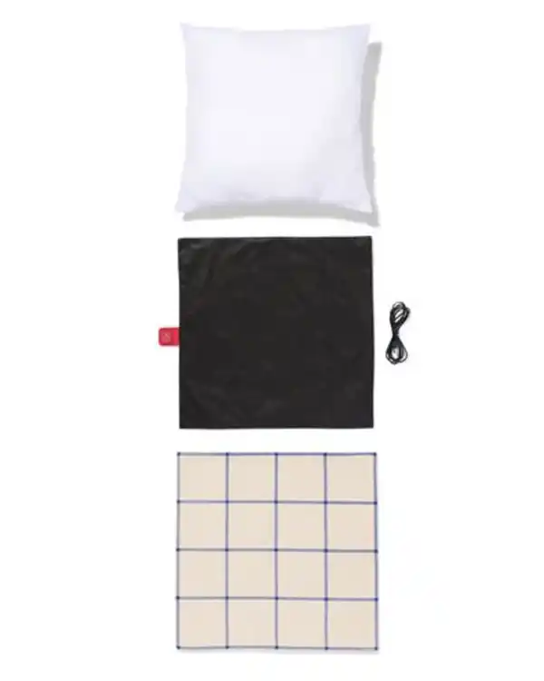 Bild 2 von Kissenbezug 50x50, Karo, Natur-Blau