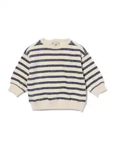 Baby-Sweatshirt, Streifen ecru