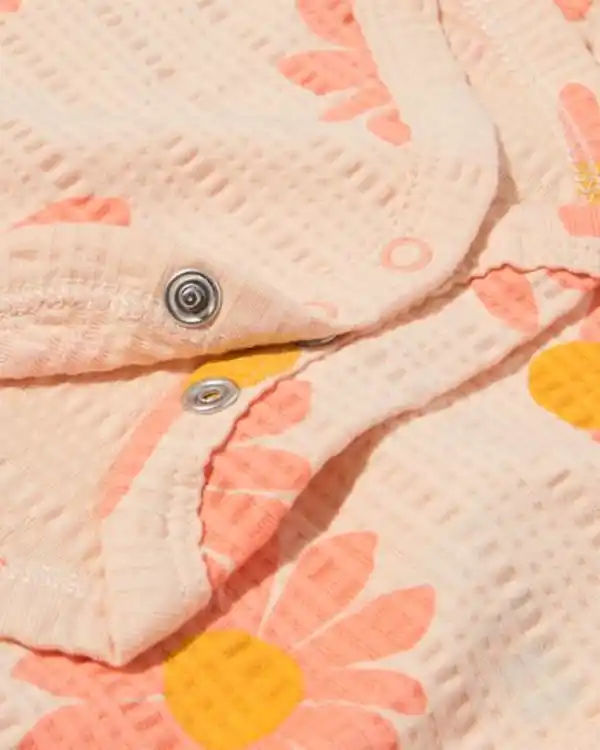 Bild 3 von Strampler aus Bio-Waffelbaumwolle mit Stretch, Blumen rosa