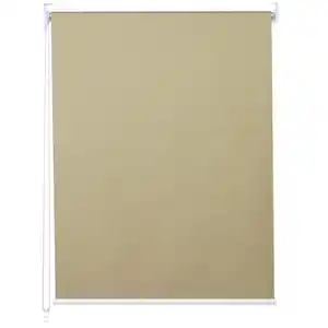 Rollo MCW-D52, Fensterrollo Seitenzugrollo Jalousie, Sonnenschutz Verdunkelung blickdicht 120x160cm ~ beige