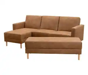 Federkern-Eckschlafsofa »Just Relax« mit Stauraumbank, cognac