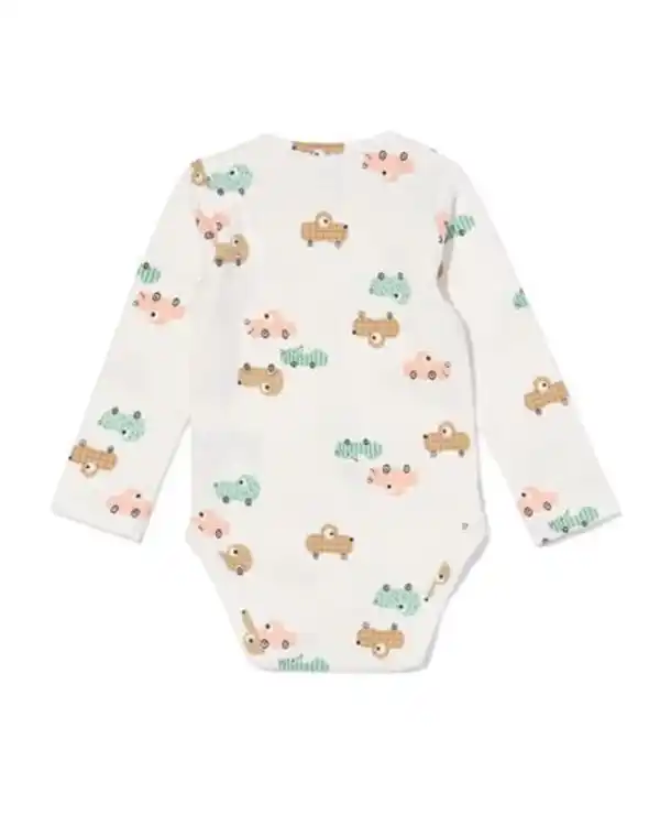 Bild 4 von Strampler aus Bio-Waffelbaumwolle mit Stretch, Auto eierschalenfarben