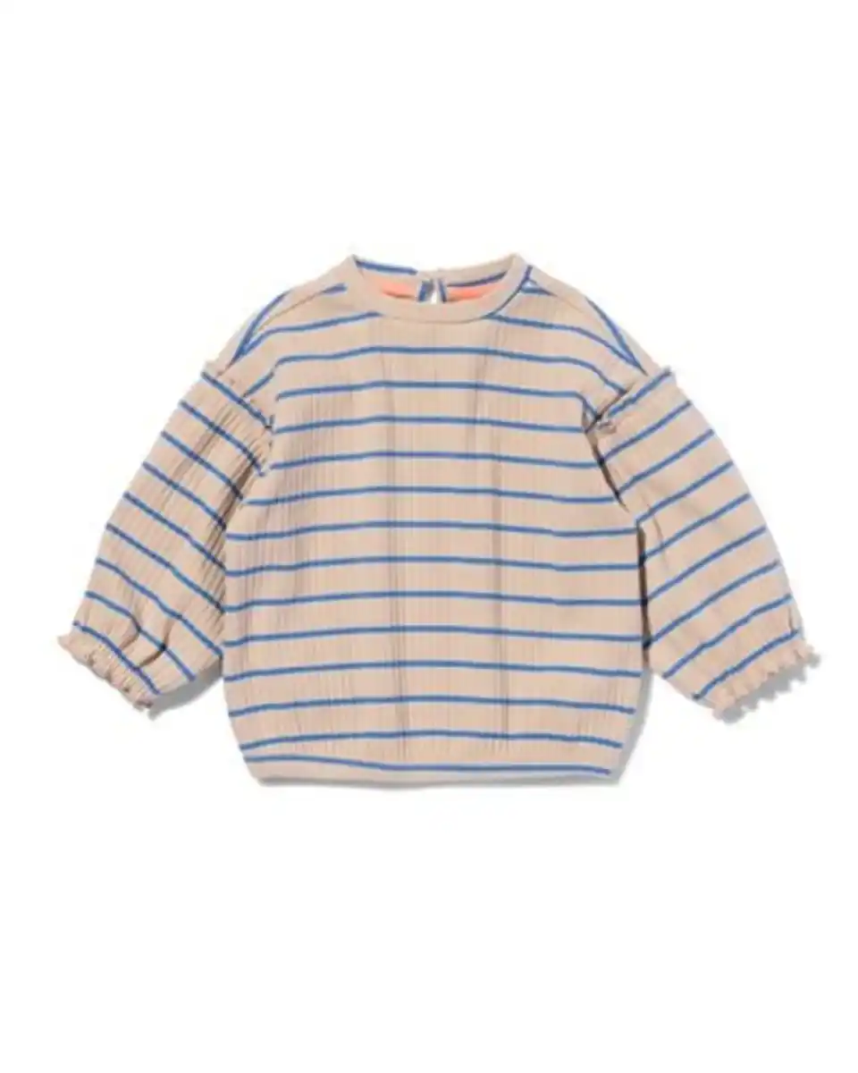 Bild 1 von Babypullover gerippt mit Streifen blau