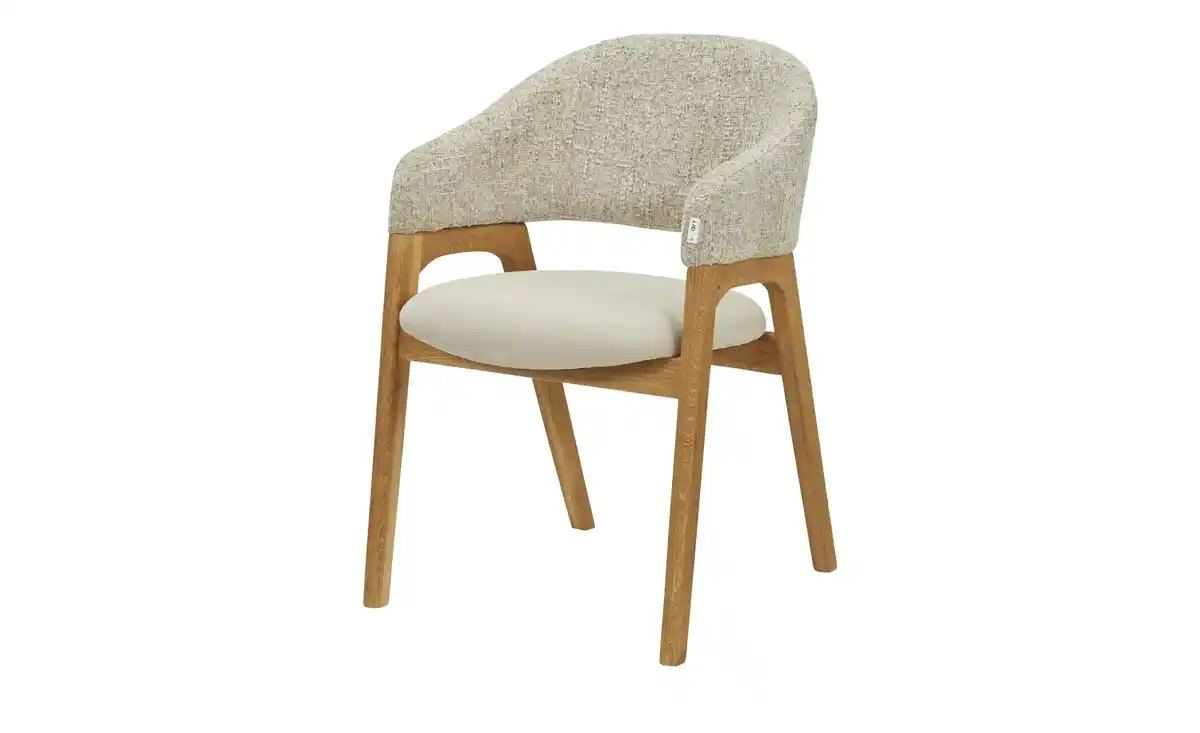 Bild 1 von smart Bouclé-Armlehnstuhl aus Eiche Massivholzgestell Erik