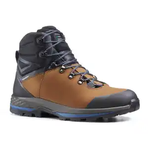 Trekkingschuhe Herren Leder hoch wasserdicht Bergwandern - MT100 Hybrid Blau