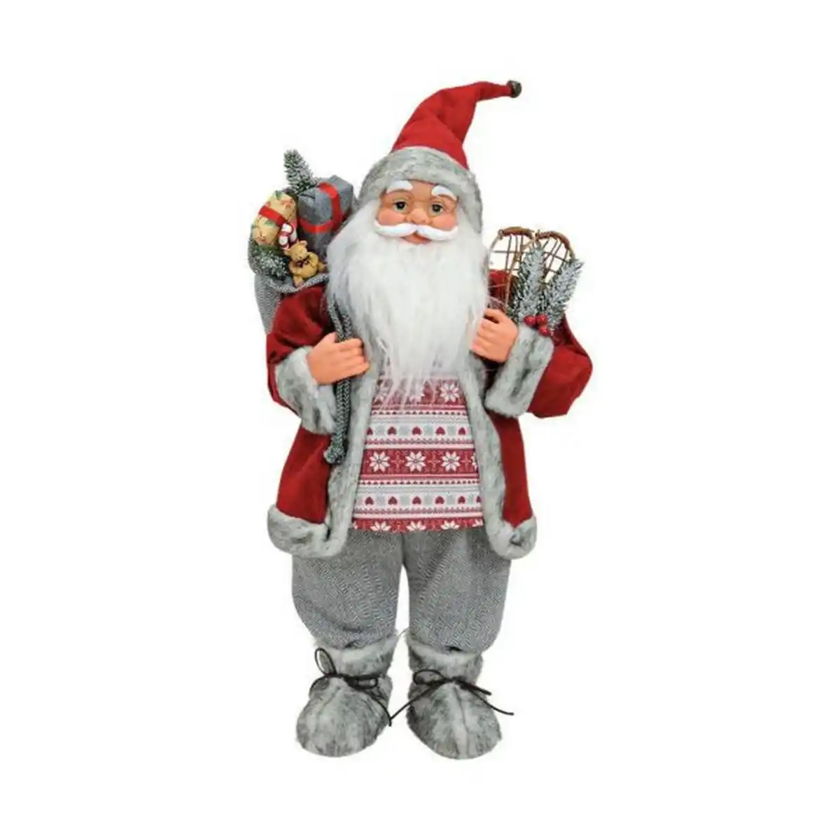 Bild 1 von X-Mas Weihnachtsmann, Rot, Kunststoff, Textil, 60 cm, stehend, Dekoration, Weihnachtsdekoration, Winterdeko