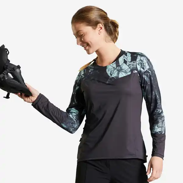 Bild 1 von Damen langarm MTB Radtrikot – Expl 500 schwarz/grün