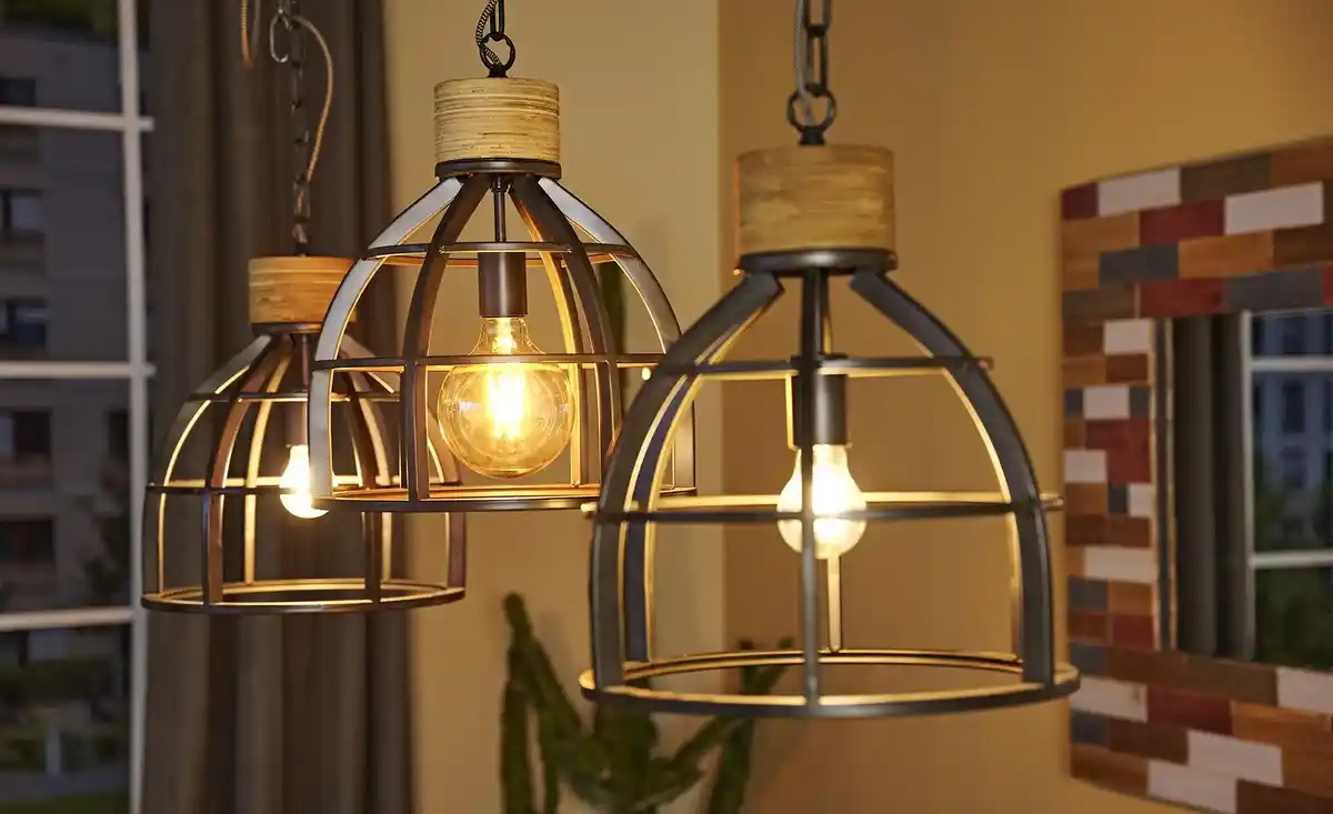 Bild 2 von Pendelleuchte, 3-flammig, Metall schwarz