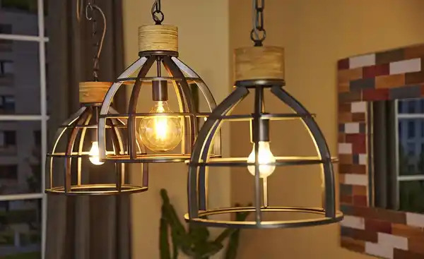 Bild 2 von Pendelleuchte, 3-flammig, Metall schwarz