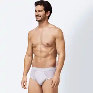 Herren-Sportslip, 2er-Pack, Creme