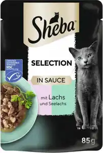 Sheba Selection in Sauce mit Lachs und Seelachs