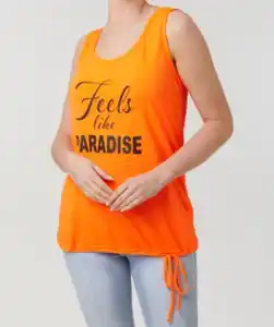 Tanktop Janina, verschiedene Designs, neon orange