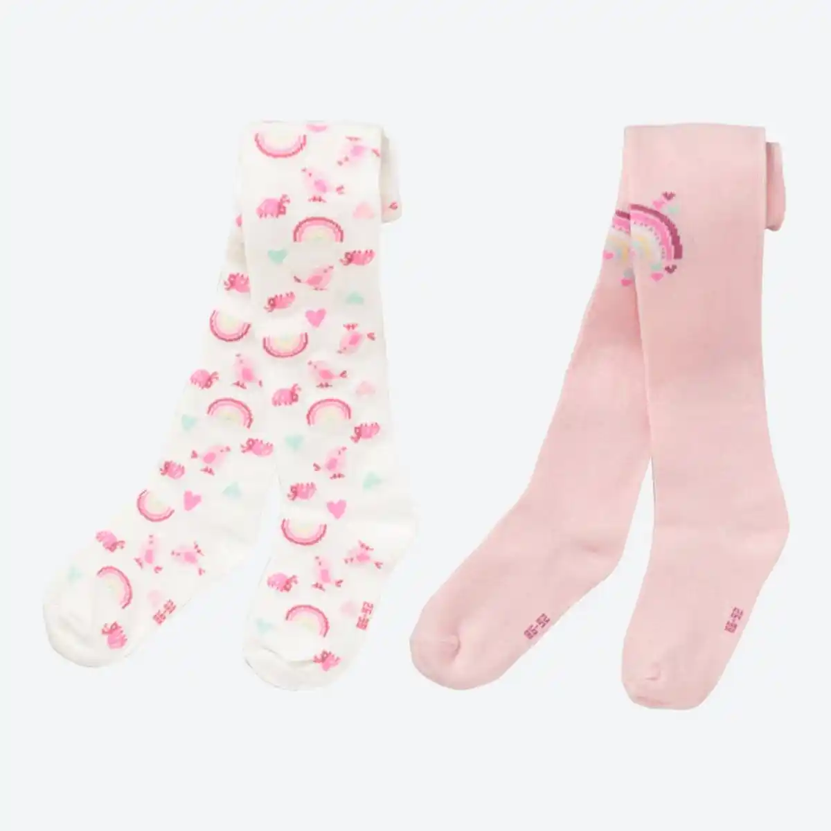 Bild 1 von Baby-Mädchen-Strumpfhose mit Regenbogen-Design, 2er-Pack, White