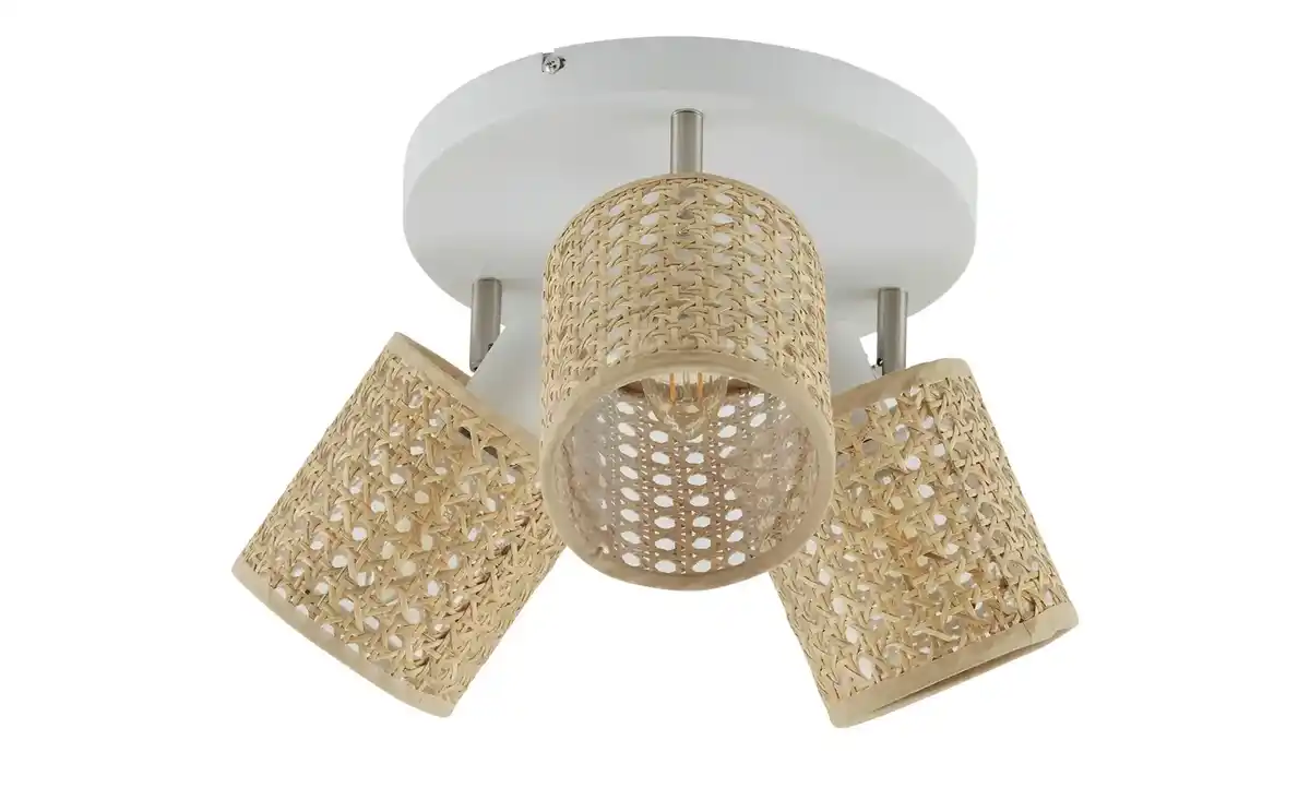 Bild 2 von KHG Deckenstrahler, 3-flammig, weiß, ´Wiener Geflecht` Rondell