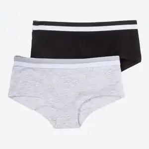 Mädchen-Panty mit Kontrast-Bund, 2er-Pack, Black