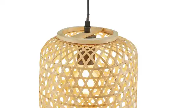 Bild 4 von KHG Pendelleuchte, 1-flammig, Bambus-Rattan geflochten natur