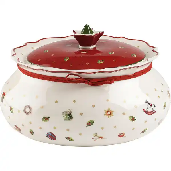 Bild 1 von Villeroy & Boch Vorratsdose Toy´s Delight, Grün, Rot, Weiß, Keramik, bauchig, hitzebeständig, Küchenzubehör, Vorratsbehälter, Vorratsdosen