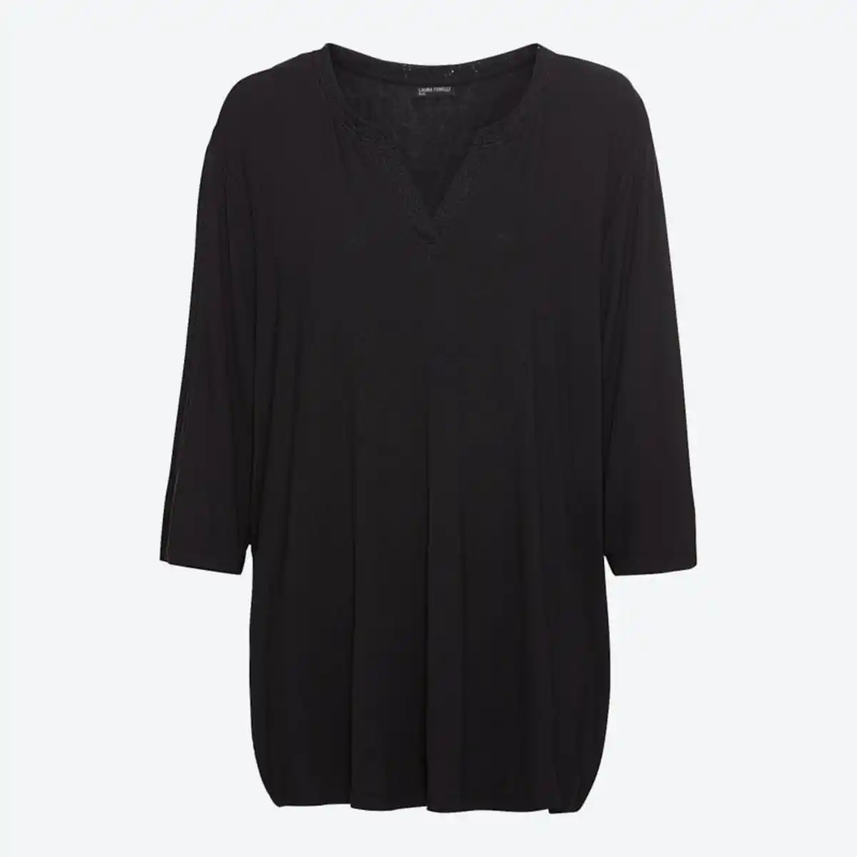 Bild 1 von Damen-Langarmshirt mit Spitze, große Größen, Black