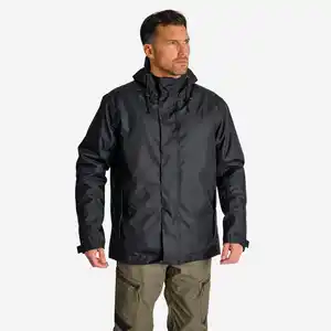 Regenjacke 100 warm schwarz