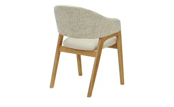 Bild 2 von smart Bouclé-Armlehnstuhl aus Eiche Massivholzgestell Erik