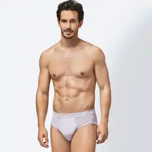 Herren-Slip aus reiner Baumwolle, 2er-Pack, White