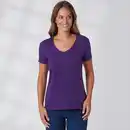 Bild 1 von Damen-T-Shirt mit V-Ausschnitt, Dark-violet