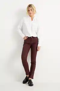 C&A Slim Jeans-Mid Waist, Rot, Größe: 44