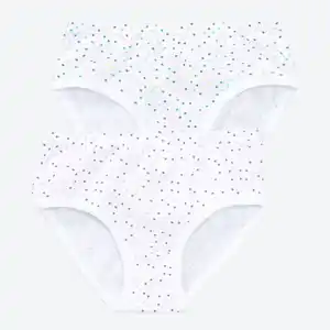 Mädchen-Slip mit Punkten, 2er-Pack, White