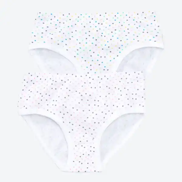 Bild 1 von Mädchen-Slip mit Punkten, 2er-Pack, White