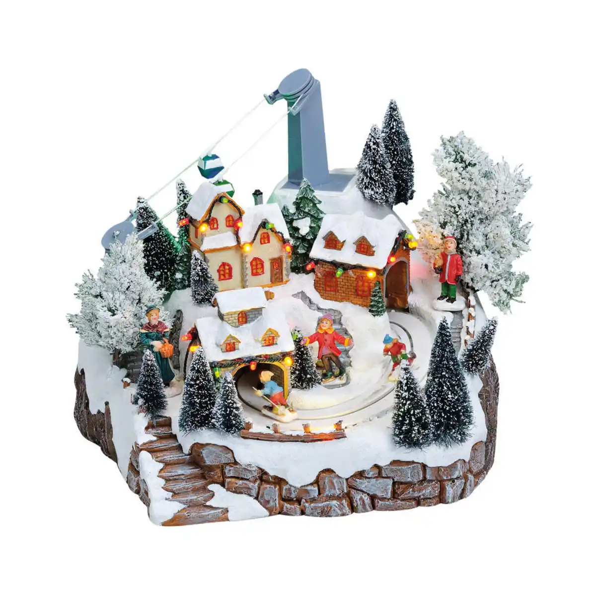 Bild 1 von X-Mas Dekospieluhr, Grün, Weiß, Kunststoff, 24x25x23 cm, Dekoration, Weihnachtsdekoration, Winterdeko