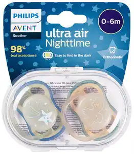 PHILIPS AVENT Schnuller Ultra Air Nighttime, 2-St.-Packg.