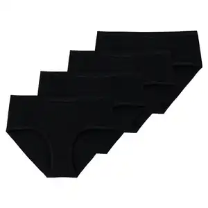 4 Damen Pantys aus Baumwolle SCHWARZ