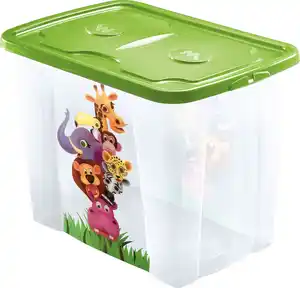 Aufbewahrungsbox Polypropylen Transparent/Grün 64 l