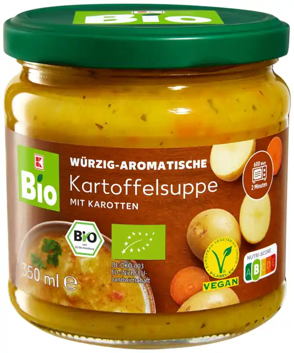 Bild 1 von K-BIO Bio-Kartoffel- oder -Tomatensuppe, 350-ml-Glas