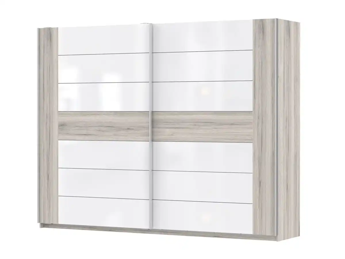 Bild 1 von Schwebetürenschrank Saneiche - weiß 270 cm - Kleiderschrank - RONDINO