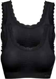 Feel Comfort Seamless Bustier (2er Pack), S, Schwarz