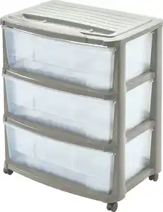 Rollcontainer Creme/Transparent 56x64x39 cm