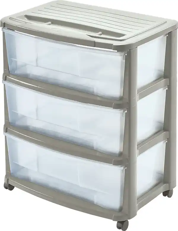 Bild 1 von Rollcontainer Creme/Transparent 56x64x39 cm