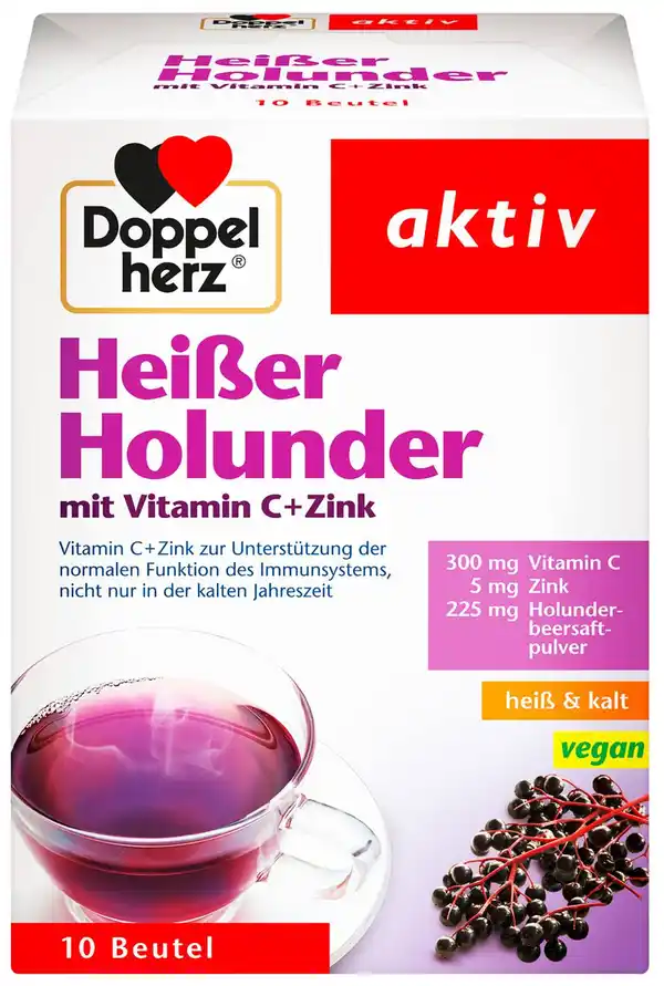 Bild 1 von DOPPELHERZ Heißer Holunder, 10 x 15-g-Port.-Packg.