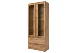 Vitrine mit 2 Glastüren Honig Eiche - 191 cm - IMAGE