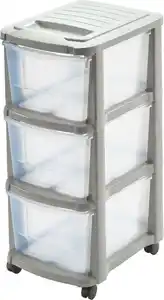 Rollcontainer Creme/Transparent 29x65x38 cm