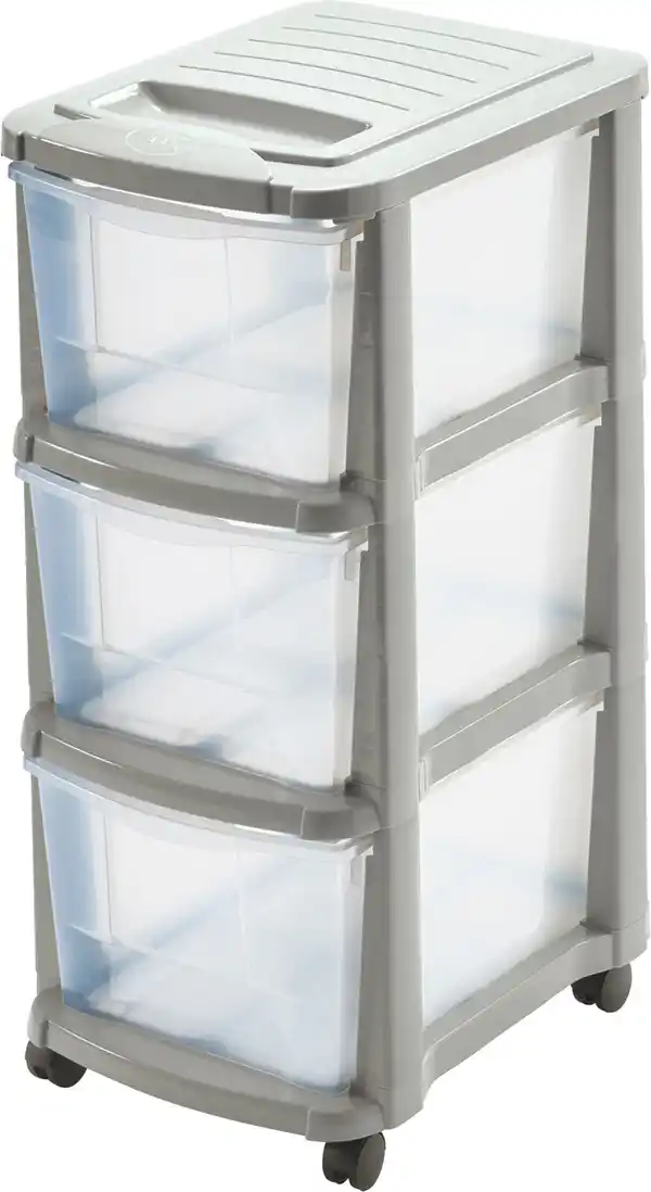 Bild 1 von Rollcontainer Creme/Transparent 29x65x38 cm