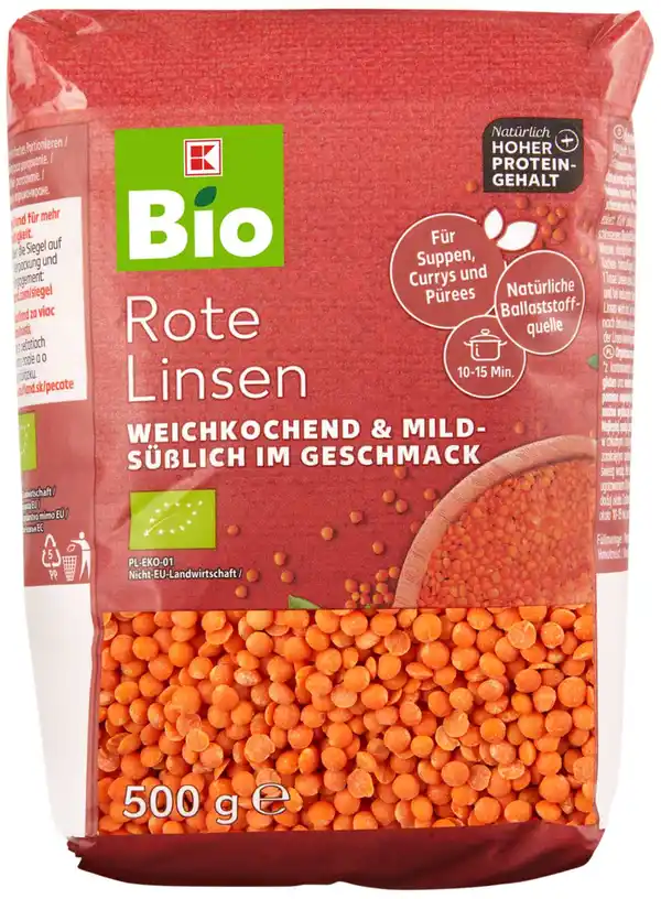 Bild 1 von K-BIO Bio-Linsen, 500-g-Packg.