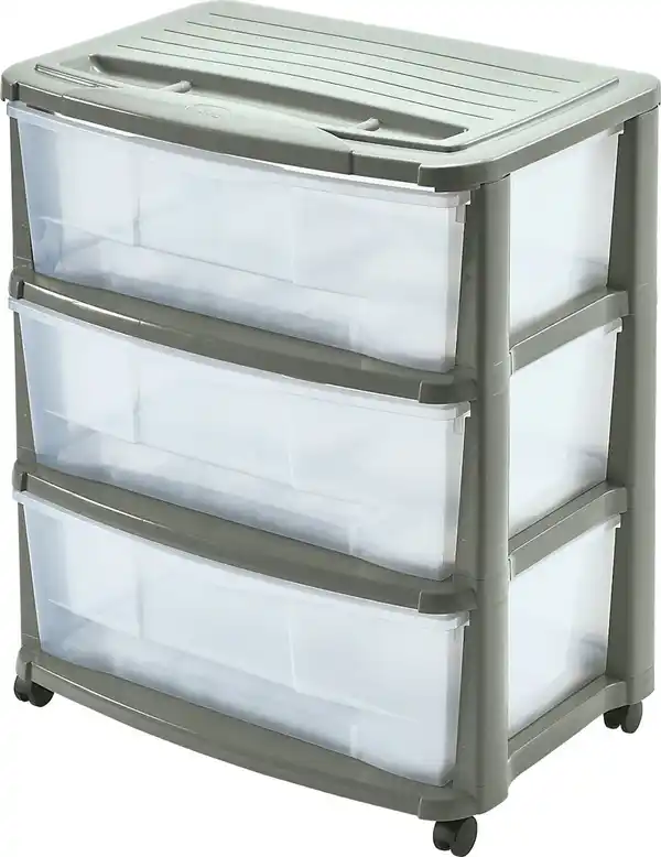 Bild 1 von Rollcontainer Grau/Transparent 56x64x39 cm