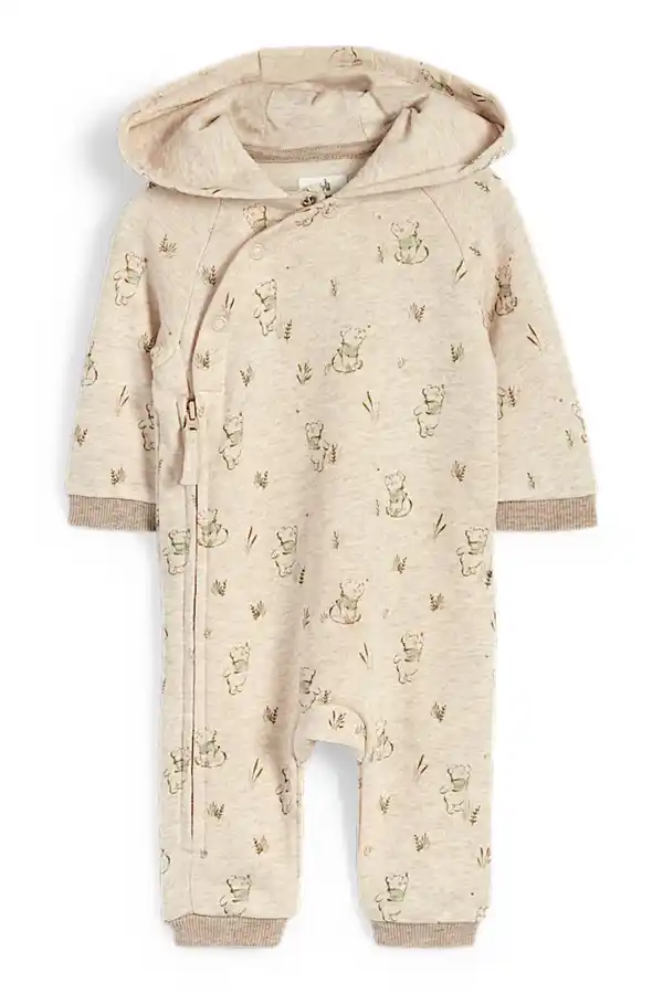 Bild 1 von C&A Winnie Puuh-Baby-Schlafanzug mit Kapuze, Beige, Größe: 50