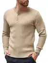 Bild 1 von COOFANDY Pullover Herren Henley Winterpullover mit Knopfleiste Langarmshirts für Herren Strickpullover Langarm Sweater