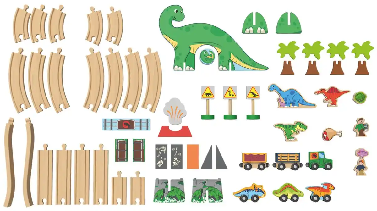 Bild 1 von KIDLAND® Holzeisenbahn-Set »Dino«, 46-teilig